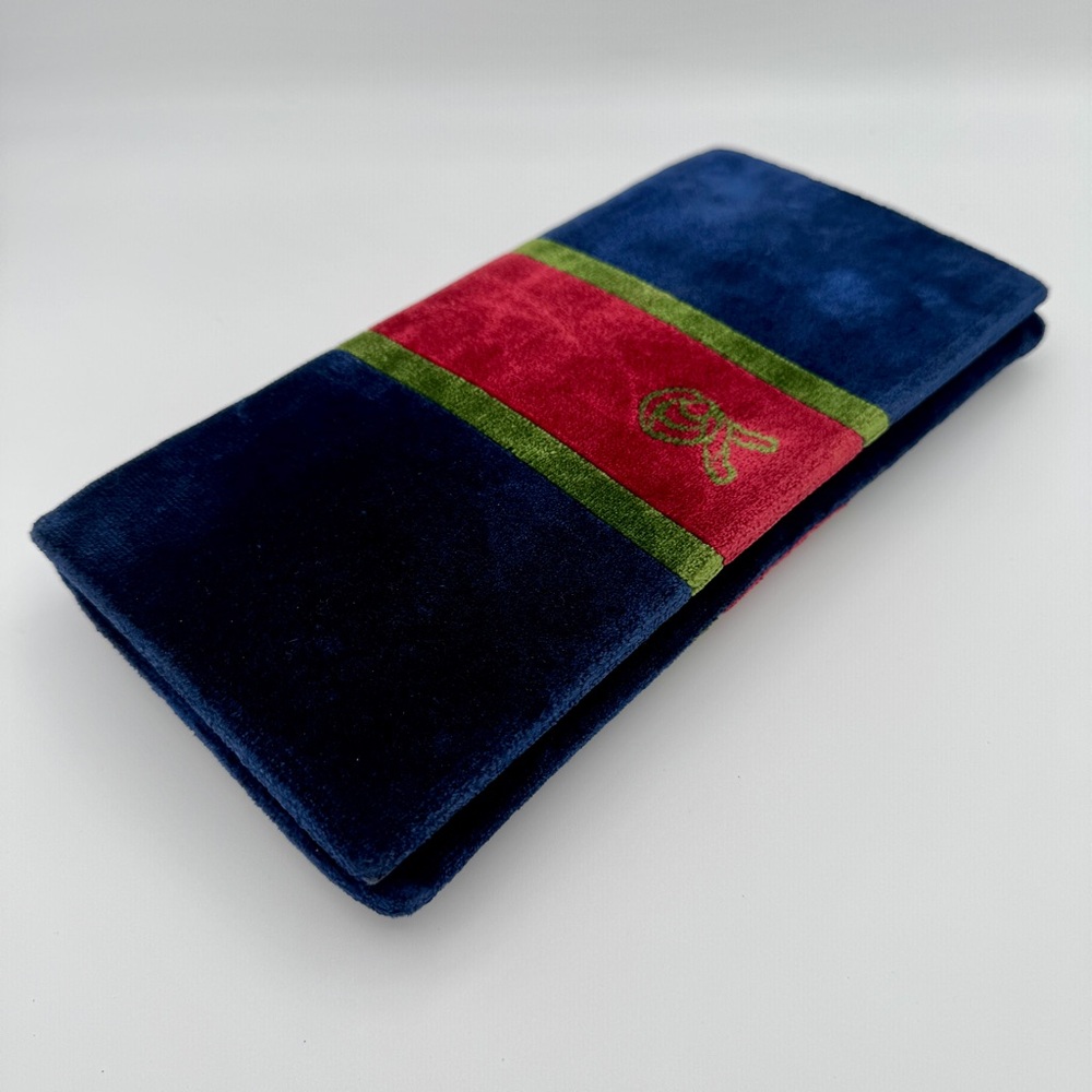 Vintage Roberta di Camerino Velvet Bag Clutch Italy Leather Lined + Mirror 11” - Picture 4 of 9